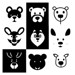 cartoon characters vector design black and white