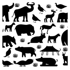 cartoon characters vector design black and white