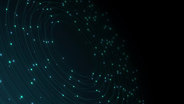 Abstract digital dot line particle data background connecting technology concept.