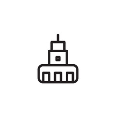Obraz premium Building Ferry San Outline Icon