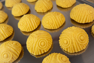 Traditional eid maamoul or mamoul cookies with dates, nuts, and jam, Arabic sweets for Aid al-Fitr and easter, High quality photo