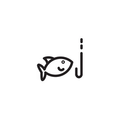 Sea Bait Fish Outline Icon
