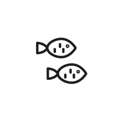 Sea Bait Fish Outline Icon