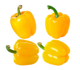sweet yellow pepper isolated on transparent png