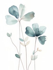 Fototapeta na wymiar A floral illustration of flowers with leaves with Generative AI technology