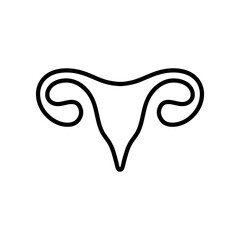 Human organs. Female uterus silhouette symbol illustration on white background.