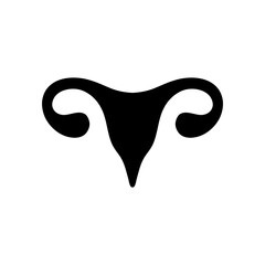 Human organs. Female uterus silhouette symbol illustration on white background.