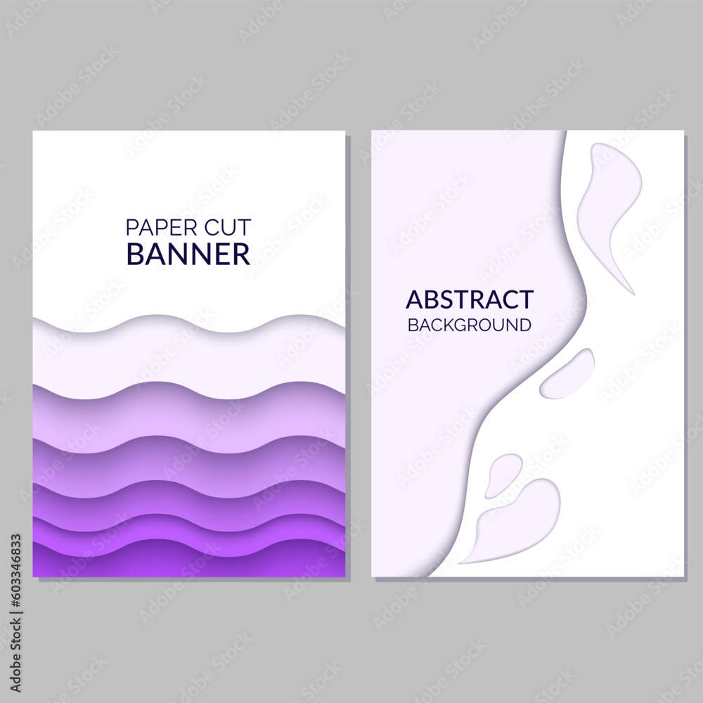 Aufkleber abstract background with color waves, paper art illustration with liquid figures. dynamic color shap