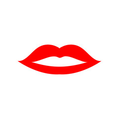 Red lips vector symbol illustration on white background..eps