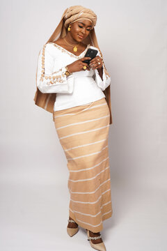 Portrait of beautiful Nigerian  northern woman in traditional dress
