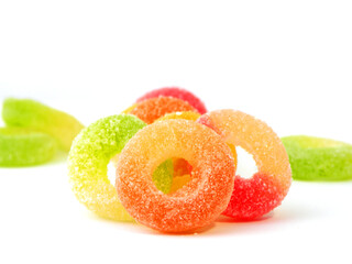 Fototapeta na wymiar Sugar coated gummy candies
