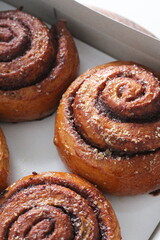 glazed cinnamon roll swirl bun morning bun 