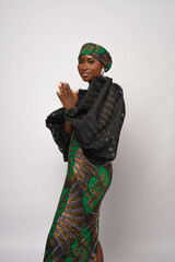 Portrait of pretty Nigerian woman dressed in traditional dress 