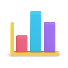 Dynamic bar diagram statistical business infographic element 3d icon realistic vector illustration