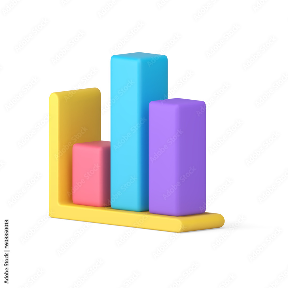 Poster business analyzing bar diagram report scheme for report visualization isometric 3d icon vector