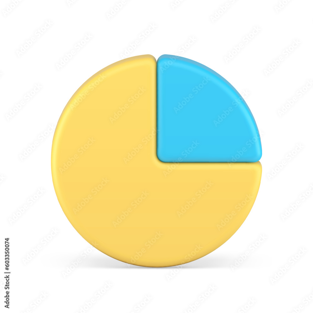 Aufkleber chart pie circle diagram business statistic accounting analyzing 3d icon realistic vector