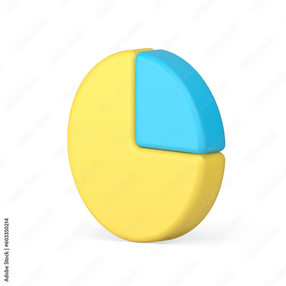 Poster round graph chart pie with part business analyzing research infographic isometric 3d icon vector