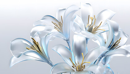 Lily flower petals with a glass texture, perfect for creating a clean and transparent background for any project or design Generative AI