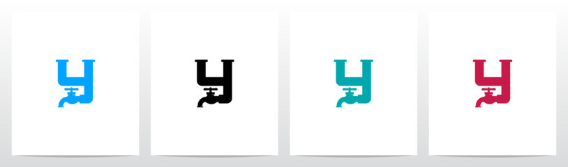 Faucet Pipes Letter Logo Design Y