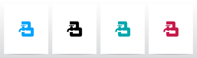 Faucet Pipes Letter Logo Design B