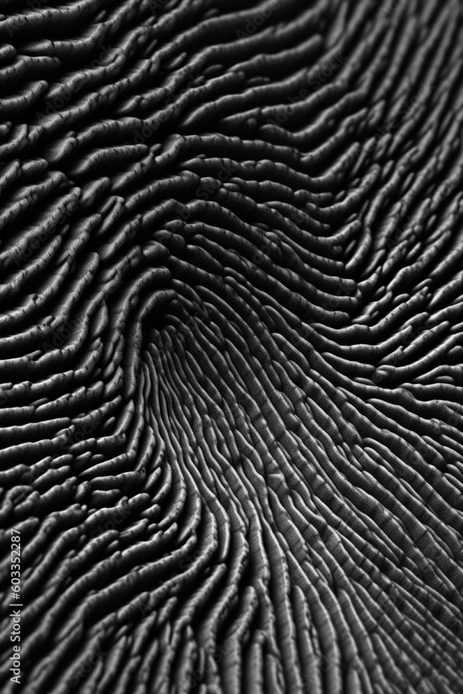 Poster A close-up photograph of a fingerprint in high resolution, showcasing the intricate ridges and unique patterns,  Generative AI technology.