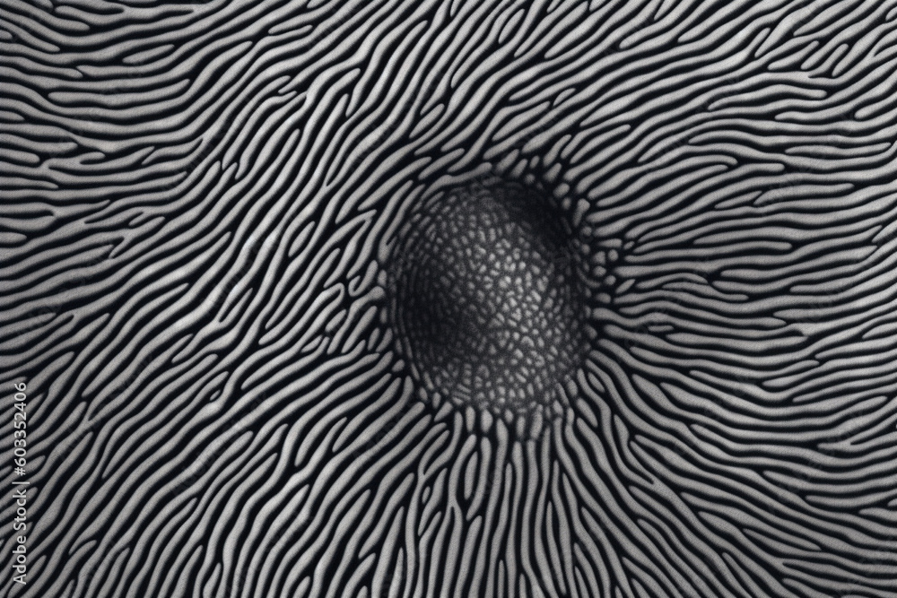 Poster A fingerprint transformed into a puzzle-like pattern, symbolizing the complexity and uniqueness of each individual's identity.  Generative AI technology.