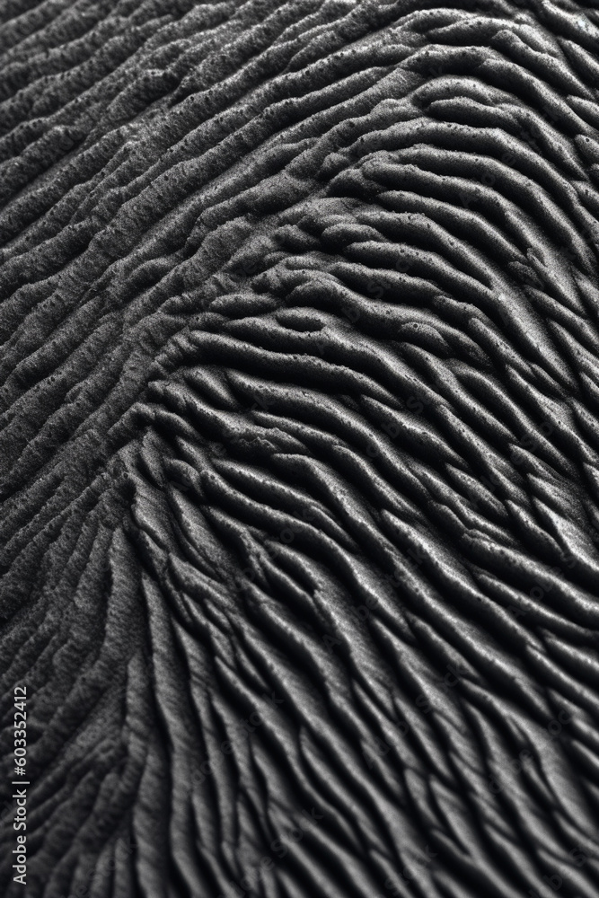 Poster A close-up photograph of a fingerprint in high resolution, showcasing the intricate ridges and unique patterns,  Generative AI technology.