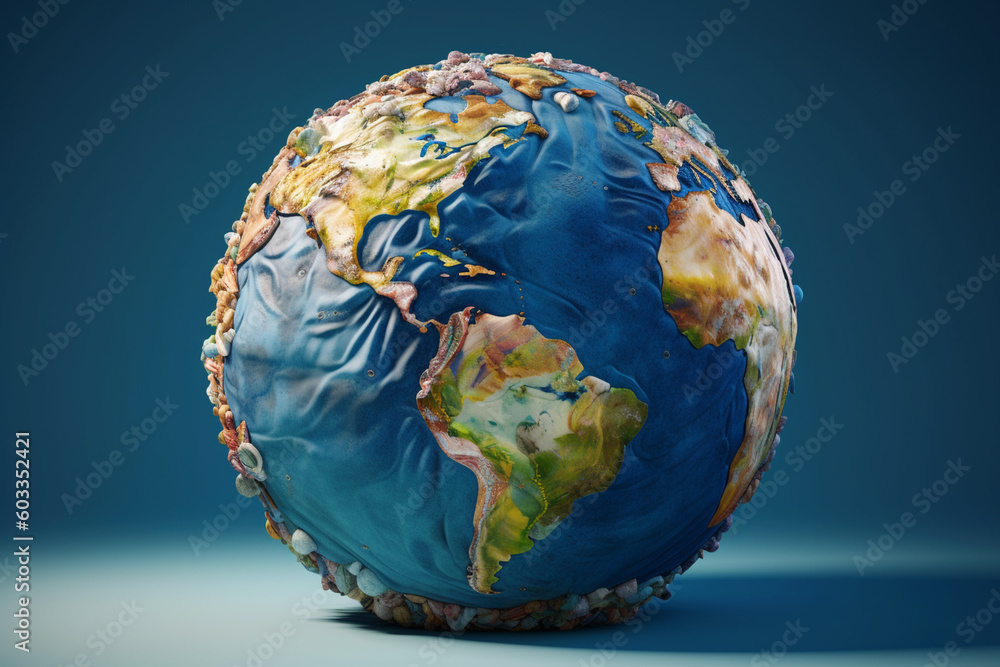 Leinwandbilder a globe-shaped earth made of recycled materials, representing the importance of sustainable practice