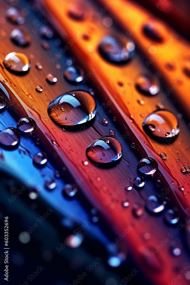 Aufkleber A close-up image of water droplets on a glass surface, creating a mesmerizing and abstract pattern. Generative AI technology.