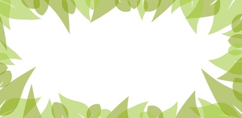 Fototapeta na wymiar Vector illustration of a summer background with green leaves. Blank for a postcard, card or design.