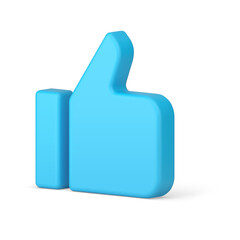 Thumb up cool like gesture isometric 3d icon positive solution realistic vector illustration