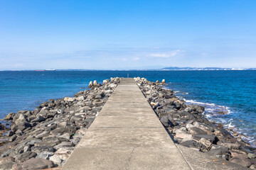 千葉県鋸南町　竜島海岸　勝山海水浴場