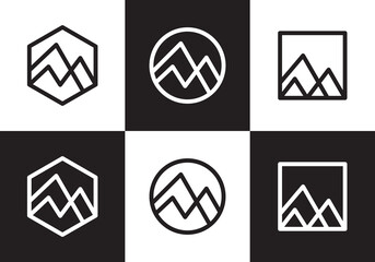 creative mountain logo design modern simple symbol icon vector