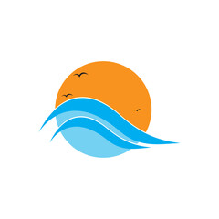 Water Wave symbol and icon Logo vector