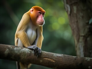 Fototapeta premium The Bizarre Beauty of the Proboscis Monkey