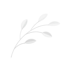 White tree branch elegant plant botanical wedding beauty decorative element 3d icon realistic vector