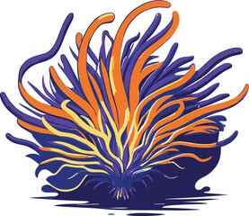 A Sea anemone vector logo vector art, Cartoon, illustration