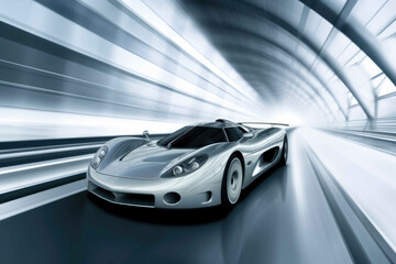 Obraz na płótnie Canvas Car in speed artwork, dynamic background. Generative AI
