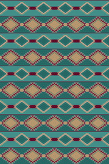 Ethnic style abstract geometric pattern. South Western design. Striped vector seamless pattern.