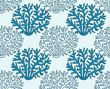 Seamless vector tropical pattern with corals. Perfect for wallpapers, web page backgrounds, surface textures, textile.