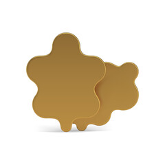 Curved leaves golden metallic foliage abstract botanical decor element 3d icon realistic vector