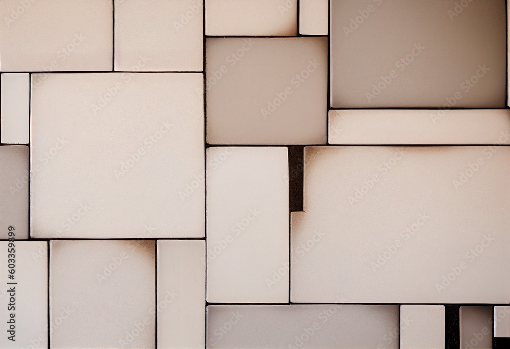 Aufkleber modern and minimal ceramic tile concept with pale pastel colors and geometric shapes, each tile show