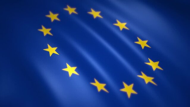European Union - Europe waving flag for background. 3D animated illustration