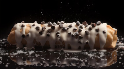 Cannoli Crispy Pastry Shells Filled with Sweet Ricotta Cream, a Delightful Italian Dessert for Indulging in Irresistible Flavors. generative ai