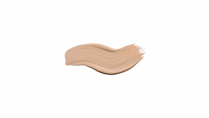 Liquid foundation smudge on white background. Beauty skincare texture swipe swatch. Cosmetic makeup...