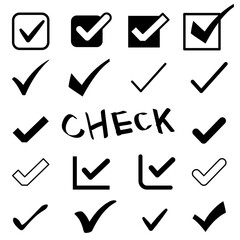 いろいろなチェックマーク　レ点　黒 © pico