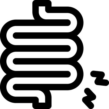  Intestine Transparent EPS Icon. Intestine Editable Stroke Icon.