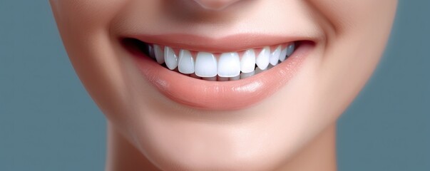Obraz premium Radiant Smile. Happy Woman with Beautiful White Teeth. Generative AI illustrations.