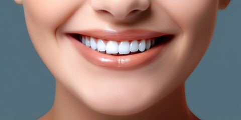 Obraz premium Radiant Smile. Happy Woman with Beautiful White Teeth. Generative AI illustrations.