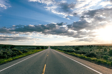 Roadway in the countryside fields